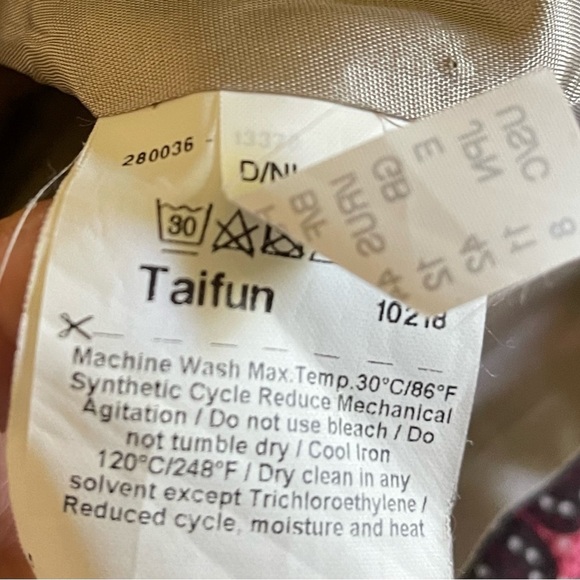 Taifun Sz 38 sleeveless lined cotton/silk dress with waist tie & side zip - Picture 6 of 9